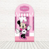 Toile de fond pour arche friandise rose douce boulangerie Minnie pour fun fête dessert