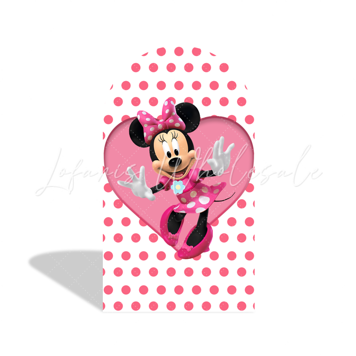 Toile de fond pour arche fête anniversaire Minnie Mouse