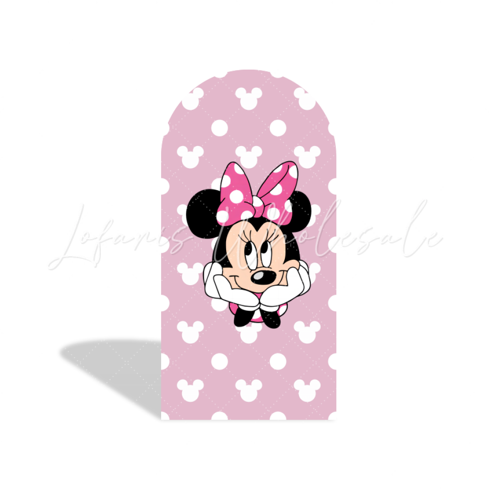 Toile de fond pour arche Joyeux Anniversaire thème Minnie