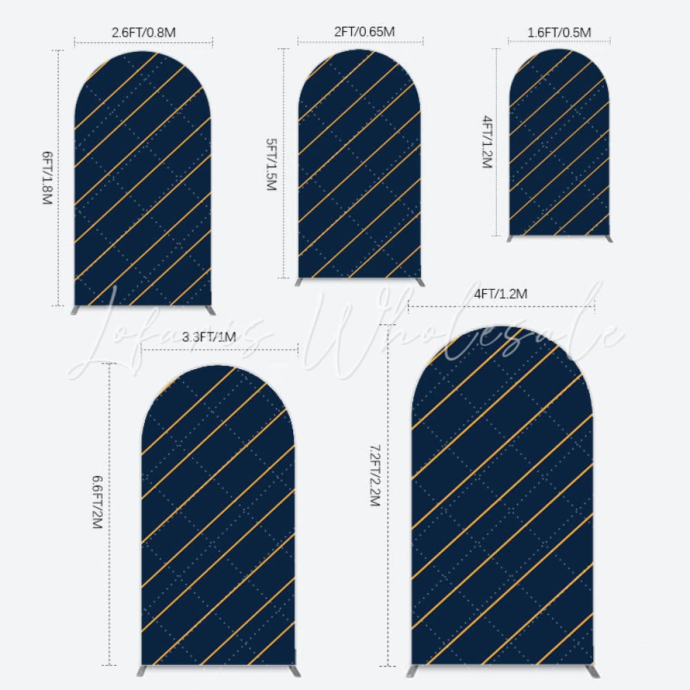 Toile de fond pour arche rayures bleu marine pour décoration fête moderne