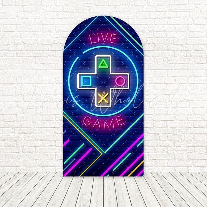 Toile de fond pour arche excitant jeu en direct néon pour passionnés jeux vidéo