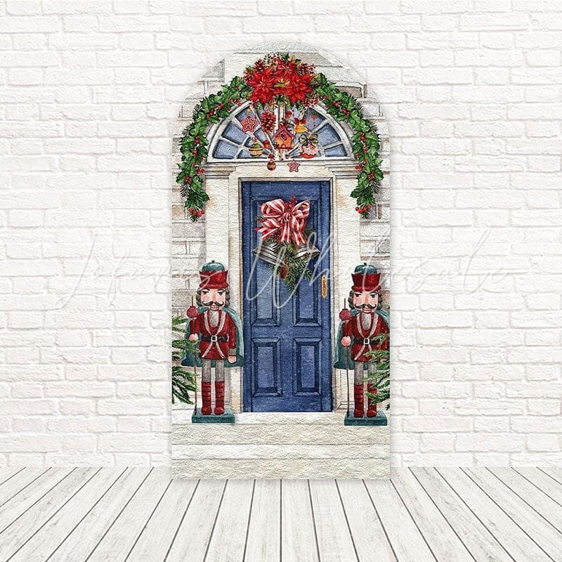 Toile de fond pour arche Noël porte Casse-Noisette pour célébrations festives