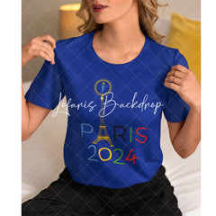 T-shirt à manches courtes Tour Eiffel olympique Paris 2024