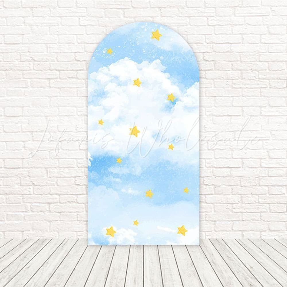 Toile de fond pour arche humeur douce nuages pastel pour fête enfants paisible