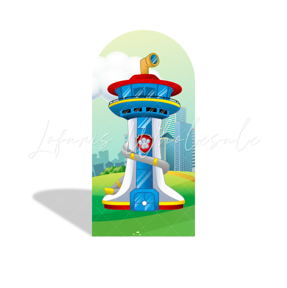 Toile de fond pour arche Joyeux Anniversaire thème Pat' Patrouille