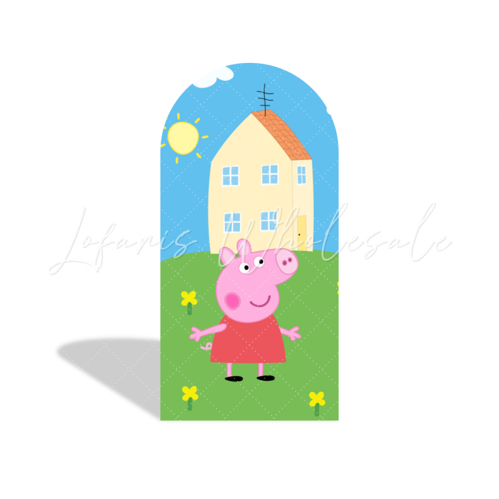 Toile de fond pour arche Joyeux Anniversaire thème Peppa Pig