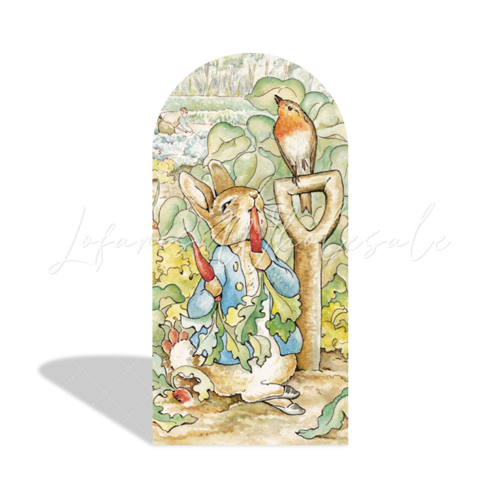 Toile de fond pour arche fête anniversaire Baby Shower Pierre Lapin