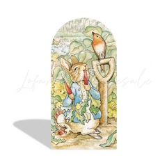 Toile de fond pour arche fête anniversaire Baby Shower Pierre Lapin