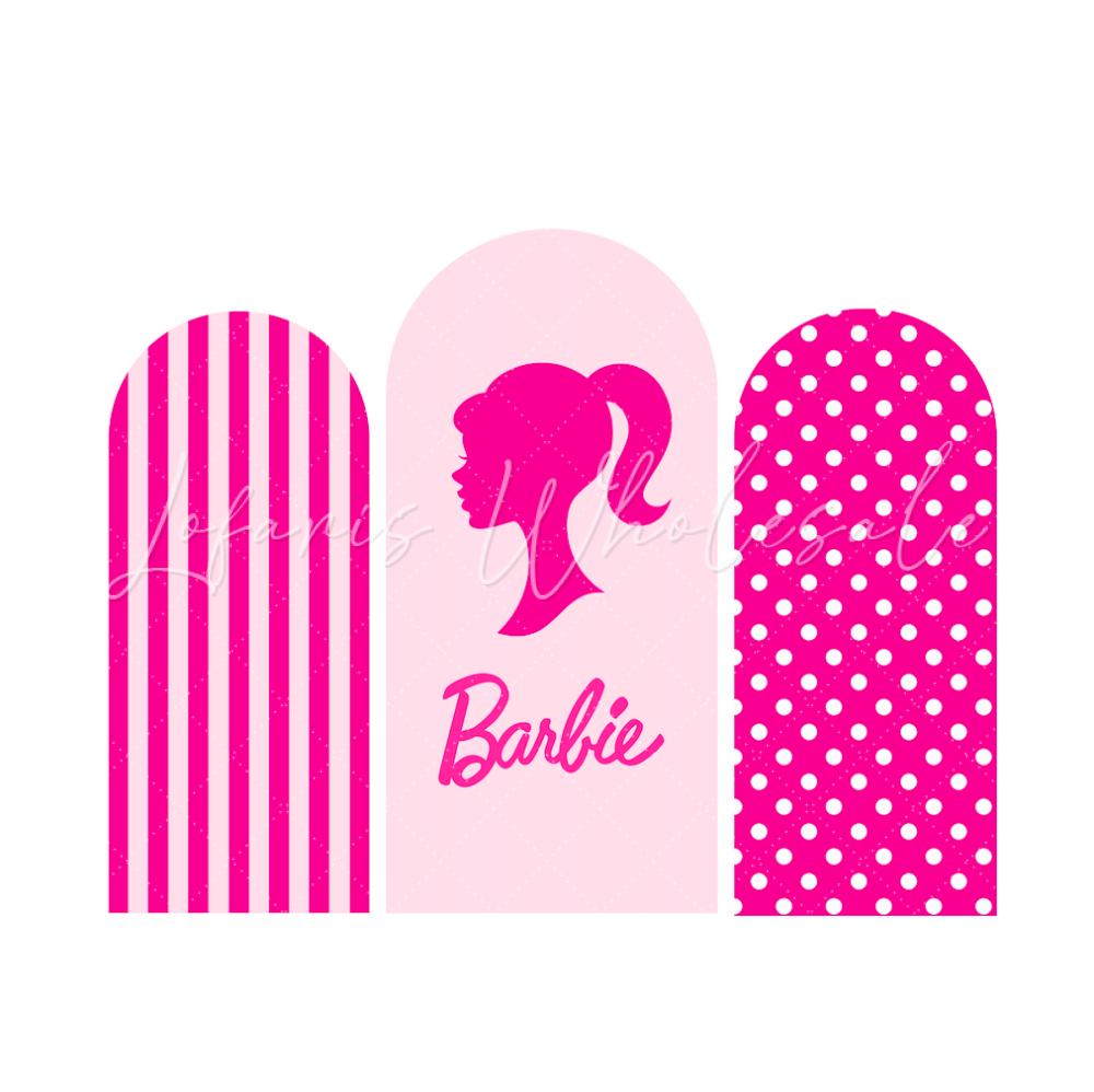 Toile de fond pour arche fête anniversaire Barbie rose