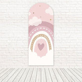 Toile de fond pour arche rêve ton doux arc-en-ciel boho rose pour anniversaire calme