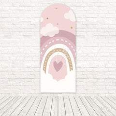 Toile de fond pour arche rêve ton doux arc-en-ciel boho rose pour anniversaire calme