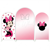 Toile de fond pour arche Baby Shower anniversaire Minnie rose