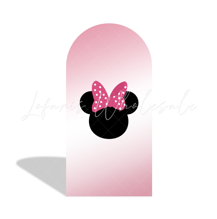 Toile de fond pour arche Baby Shower anniversaire Minnie rose
