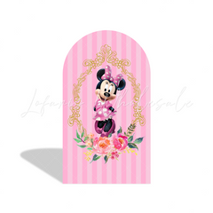Toile de fond pour arche fond fête anniversaire Minnie rose