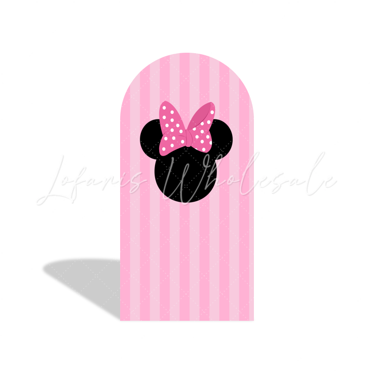 Toile de fond pour arche fond fête anniversaire Minnie rose