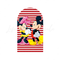 Toile de fond pour arche fête anniversaire Minnie Mickey rose