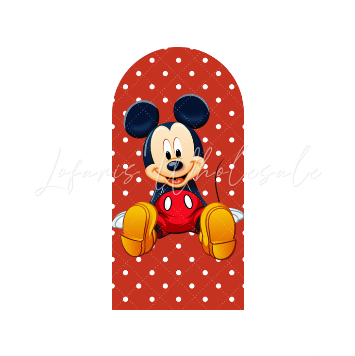 Toile de fond pour arche fête anniversaire Minnie Mickey rose