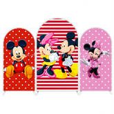 Toile de fond pour arche fête anniversaire Minnie Mickey rose