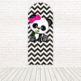 Toile de fond pour arche décor fête enfants adorable thème mignon panda rose
