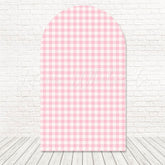 Toile de fond pour arche motif écossais rose doux pour anniversaire fille