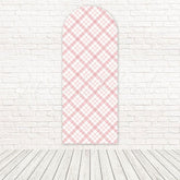 Toile de fond pour arche style classique doux fille écossais rose pour douche à thème
