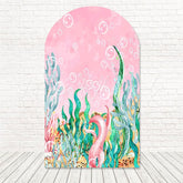 Toile de fond pour arche sous l'océan rose pour fête tropicale et thèmes océan