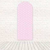 Toile de fond pour arche look charme mignon pois blanc rose pour fête enfants