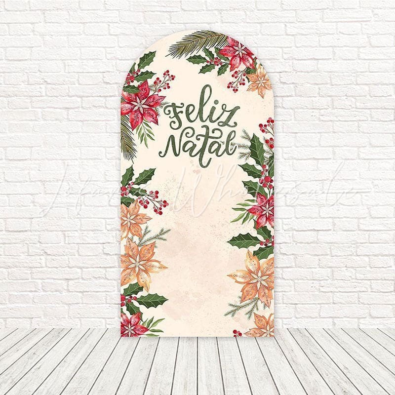 Toile de fond pour arche Noël Poinsettia pour décor vacances élégant
