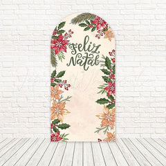 Toile de fond pour arche Noël Poinsettia pour décor vacances élégant