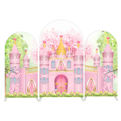 Toile de fond pour arche fond fête Joyeux Anniversaire château princesse