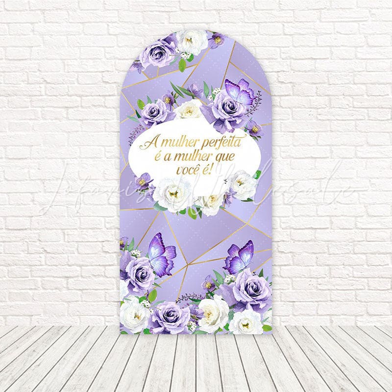 Toile de fond pour arche lueur autonomisante Journée des Femmes violet pour thème inspirant