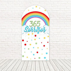 Toile de fond pour arche coloré arc-en-ciel 365 sourires pour événements joyeux