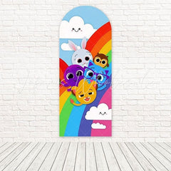 Toile de fond pour arche sourire terre heureuse arc-en-ciel Bolofofo pour thème joie bébé
