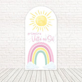 Toile de fond pour arche premier voyage autour du soleil arc-en-ciel pour fêtes joyeuses