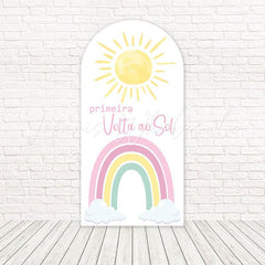 Toile de fond pour arche premier voyage autour du soleil arc-en-ciel pour fêtes joyeuses