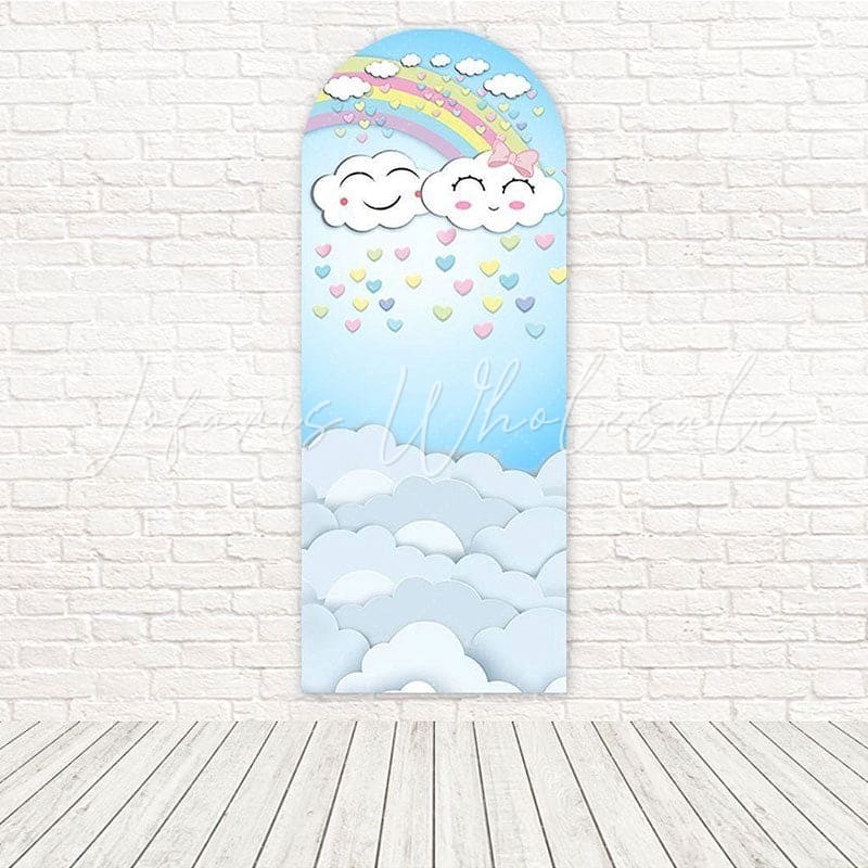 Toile de fond pour arche humeur éclat couleur vive cœurs arc-en-ciel pour événement heureux