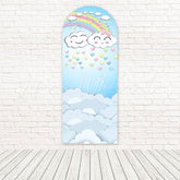 Toile de fond pour arche humeur éclat couleur vive cœurs arc-en-ciel pour événement heureux