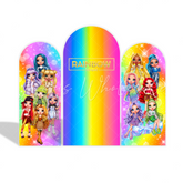 Toile de fond pour arche fête anniversaire thème Rainbow High