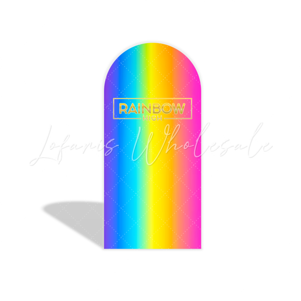 Toile de fond pour arche fête anniversaire thème Rainbow High