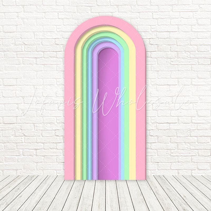 Toile de fond pour arche couleur vive latte arc-en-ciel pour thème fun fête joyeuse