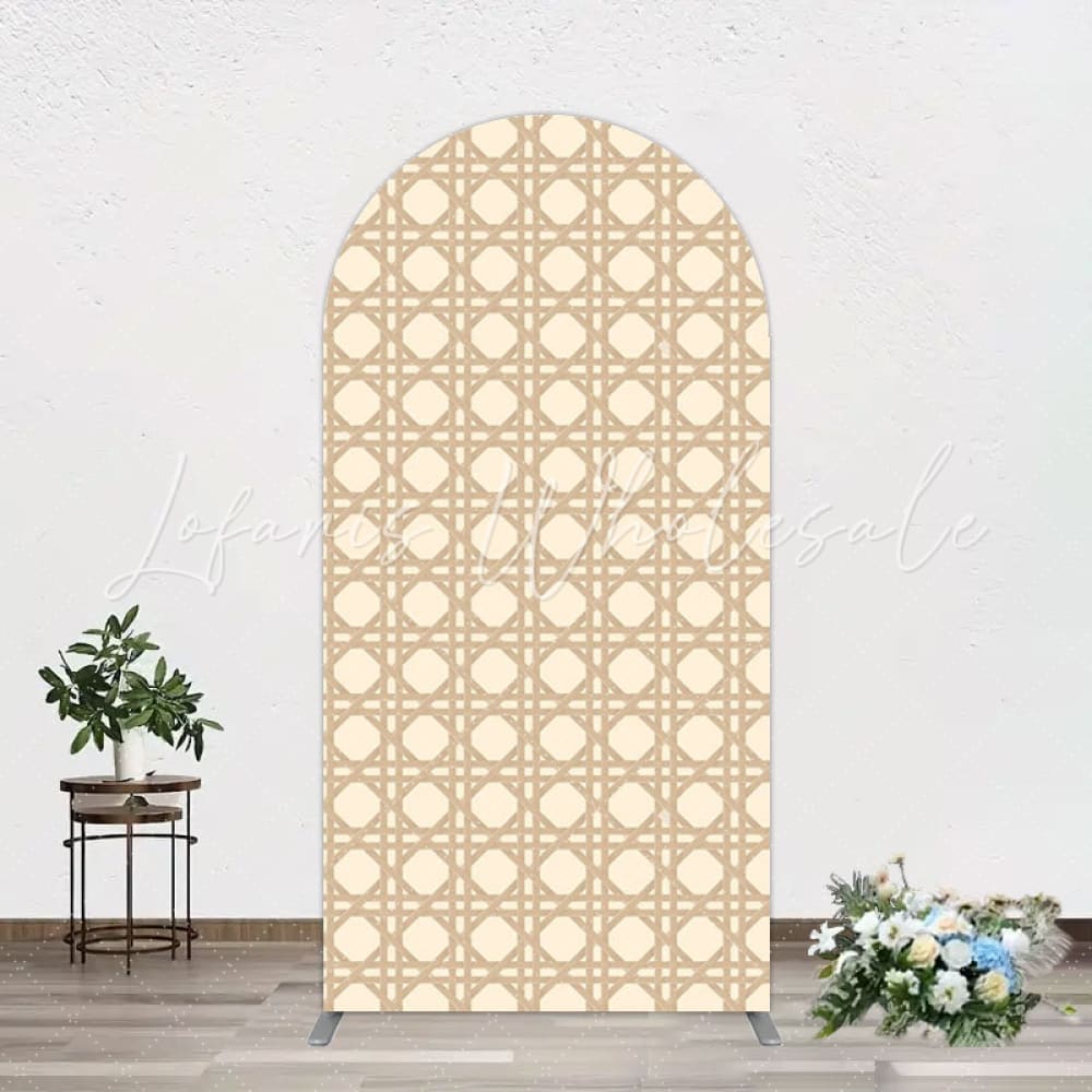 Toile de fond pour arche texture rotin pour décoration fête rustique