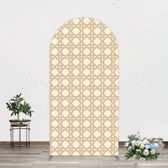 Toile de fond pour arche texture rotin pour décoration fête rustique