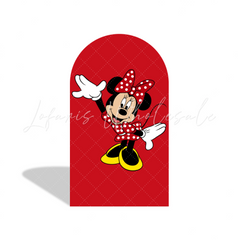 Toile de fond pour arche Baby Shower anniversaire Minnie rouge