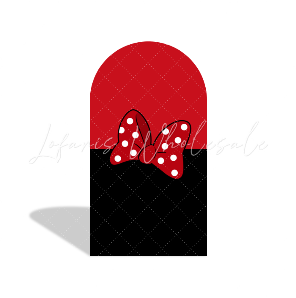 Toile de fond pour arche Baby Shower anniversaire Minnie rouge
