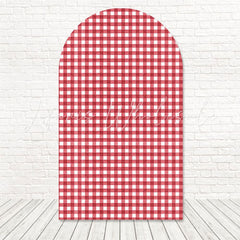 Toile de fond pour arche écossais rouge charme rustique pour fête thème vacances