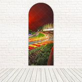 Toile de fond pour arche course piste ciel rouge pour fêtes thème vitesse