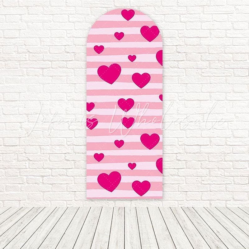 Toile de fond pour arche thème amour Saint-Valentin cœurs rose vif romantique