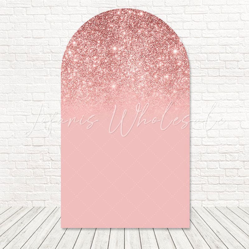 Toile de fond pour arche paillettes or rose pour décor événement élégant et glamour