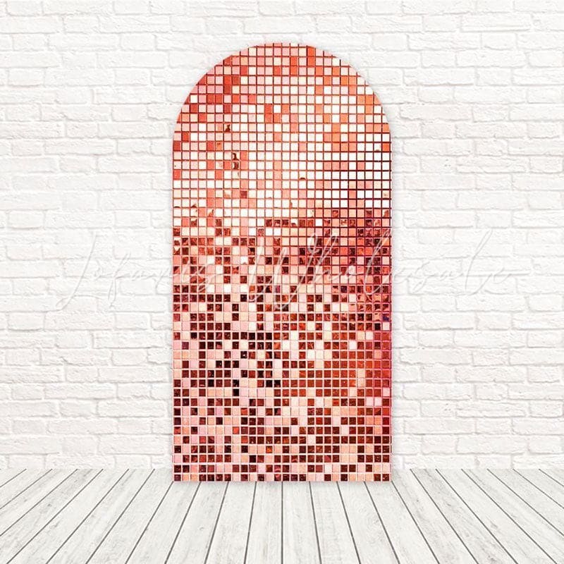 Toile de fond pour arche luxe sequin or rose pour décor fête stylé