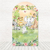 Toile de fond pour arche bébés animaux safari pour fêtes thème mignon et aventure